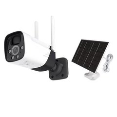 Камера видеонаблюдения водонепроницаемая поворотная W07 APP ICSSE 6 mp, IP Wi-Fi (наружная) + солнечная панель