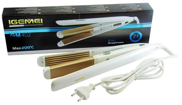 Плойка для волос "Утюжек + Гофре" Gemei GM-402