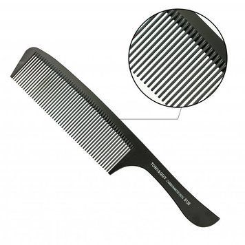 Чорний пластиковий гребінець для волосся TONI&GUY 8138 (гребінець для перукаря)