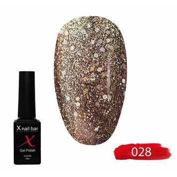Гель-лак для нігтів, для манікюру X Nail Bar Professional 10ml №028