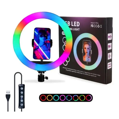 Кільцева LED-лампа для фото, селфі RGB MJ-30 + Штатив