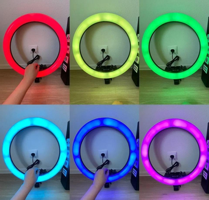 Кільцева LED-лампа для фото, селфі RGB MJ-30 + Штатив