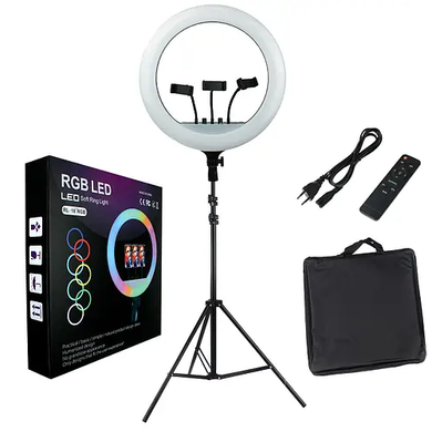 Кольцевая LED лампа для фото, селфи RGB MJ-18 (436 диодов) 45 см с сумкой