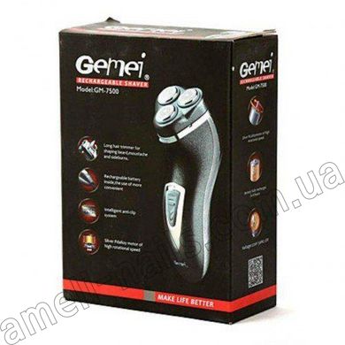 Електробритва для бороди акумуляторна чоловіча Gemei GM-7500 (тример для бороди та вусів)
