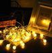 Гирлянда шарики 40 LED на батарейках, 6 м (теплый желтый свет)