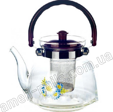Чайник скляний заварювальний FlorA UN-1186, 1.60 л