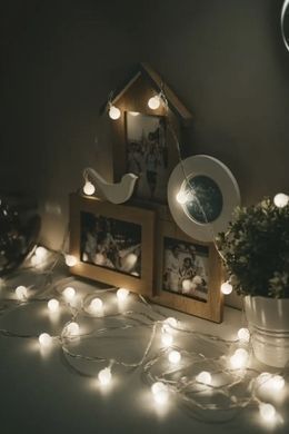 Гирлянда шарики 40 LED на USB, 6 м (теплый белый свет)