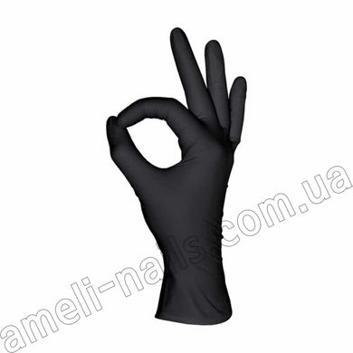 Нітрилові рукавички NA Queen Nails, 100 шт (рукавички чорні, медичні рукавички, рукавички для манікюру)