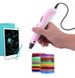 3D ручка PEN-6 c LCD-дисплеем Draw Your Dream (набор трафаретов, графический планшет, 100 м пластика) розовый