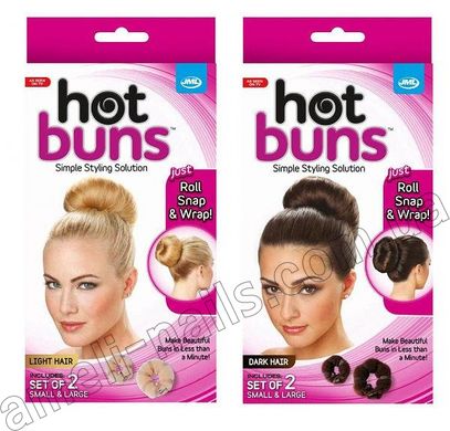 Валики на кнопках для волосся для створення об'єму Hot Buns