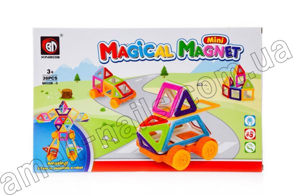 Магнітний конструктор для дітей на 38 деталей Magical Magnet (іграшка для дитини, подарунок для хлопчика)