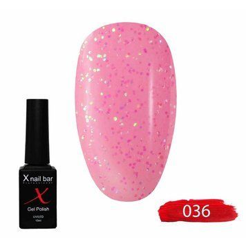 Гель-лак для нігтів, для манікюру X Nail Bar Professional 10ml №036
