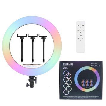Кільцева LED лампа для фото, селфі з тримачем для телефону MJ-18 mini 45 см