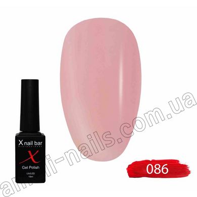 Гель-лак для нігтів, для манікюру X Nail Bar Professional 10ml №086