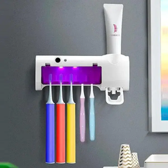 Диспенсер для зубных щеток + дозатор зубной пасты BRUSH STERILIZER, с UV стерилизатором