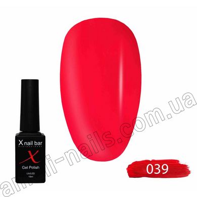 Гель-лак для нігтів, для манікюру X Nail Bar Professional 10ml №039