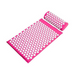 Масажний килимок з подушкою (мат акупунктурний-аплікатор Кузнєцова + валик-масажер для тіла: спини, попереку, шиї, ніг) рожевий