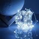 Гирлянда роса серебряная проволока 200 LED на USB, 20 м с пультом д/у (белый свет)
