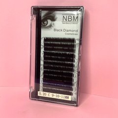 Ресницы для наращивания NBM, форма С, толщина 0.2 мм, длина микс 9-10-11 мм
