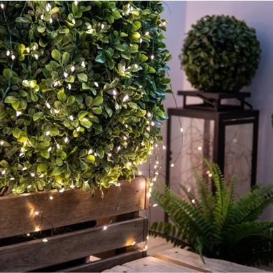 Гирлянда роса зеленая проволока 150 LED на USB, 5 м с пультом д/у (теплый свет)