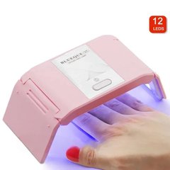 LED+UV Лампа для маникюра портативная Sun BQ-3T, 36W с аккумулятором (Лампа для сушки ногтей) розовый