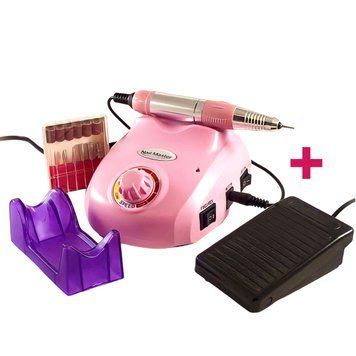 Фрезер для манікюру та педикюру Nail Master ZS-603 65 Вт 45 000 об/хв в комплекті з педаллю (рожевий) (Апарат для манікюру та педикюру)