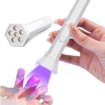 LED+UV Лампа-фонарик для маникюра портативная с подставкой YZ04, 18 Вт Белый