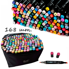 Набір двосторонніх маркерів для малювання 168P marker pens 168 шт.