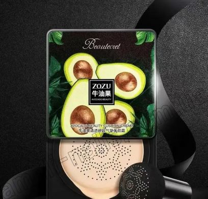 Тональный крем-кушон для лица со спонжем (тональное средство) Zozu Avocado Beauty Cream Cushion, 20 г №2