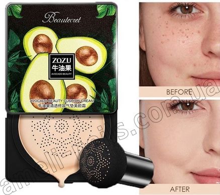 Тональный крем-кушон для лица со спонжем (тональное средство) Zozu Avocado Beauty Cream Cushion, 20 г №2