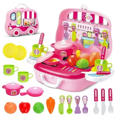 Детский игровой набор кухня Happy Chef в чемоданчике (кухня детская, игровые детские наборы, детская посуда)