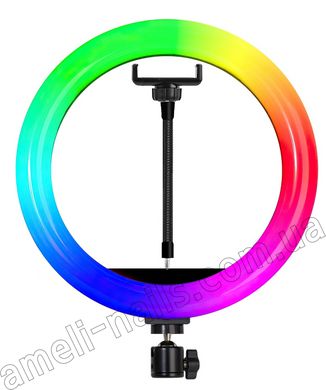 Світлодіодна кільцева лампа для фото, селфі RGB RL-13 від USB LED/Лед, Selfie) MJ-33 з тримачем для телефону