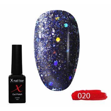 Гель-лак для нігтів, для манікюру X Nail Bar Professional 10ml №020