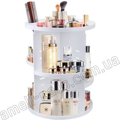 Органайзер для косметики и кистей поворотный 360° Rotation Cosmetic Organizer белый