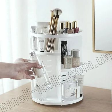 Органайзер для косметики и кистей поворотный 360° Rotation Cosmetic Organizer белый