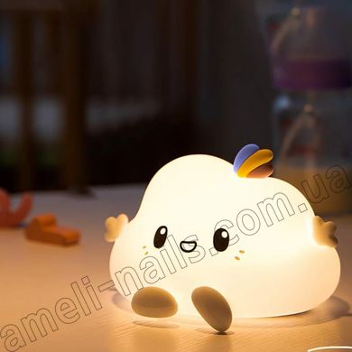 Силіконовий нічник на акумуляторі "Малюк-хмара" (дитячий нічник, нічник для дітей)