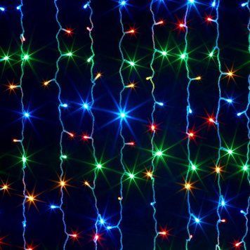 Гірлянда новорічна світлодіодна водоспад на вікно RD-7153 320 LED, 3х2 м (багатокольорова)