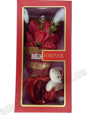 Набір подарунковий мило ароматизоване "Червоні троянди тип 1" (набір мила, квіти з мила) червоний