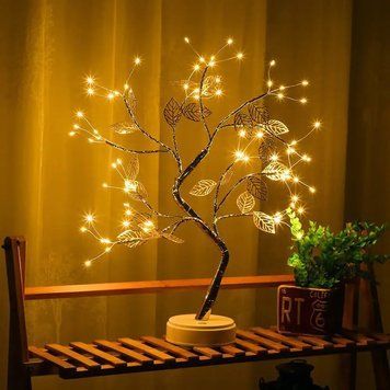 Лампа настільна дерево Berger TreeLight Gold, USB 5 В