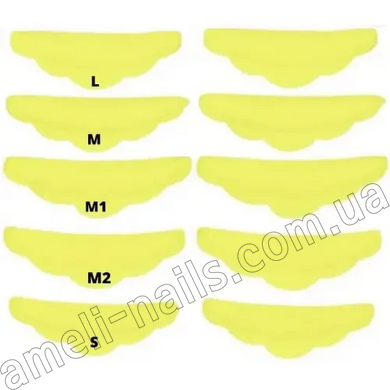 Бигуди для ламинирования и завивки ресниц (размеры S, M, L, M1, M2) 5 пар