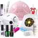 Стартовый набор для маникюра с LED/UV лампой, фрезером Nail Polisher DM-202 и вытяжкой 858-2А для покрытия гель-лаком