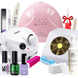 Стартовый набор для маникюра с LED/UV лампой, фрезером Nail Polisher DM-202 и вытяжкой 858-2А для покрытия гель-лаком