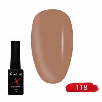 Гель-лак для нігтів, для манікюру X Nail Bar Professional 10ml №118