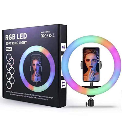 Стартовый набор для маникюра и педикюра на аккумуляторе: LED/UV лампа MJ02 + фрезер BQ 730 + кольцевая RGB лампа 26 см USB со штативом + расходные материалы