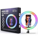 Стартовый набор для маникюра и педикюра на аккумуляторе: LED/UV лампа MJ02 + фрезер BQ 730 + кольцевая RGB лампа 26 см USB со штативом + расходные материалы