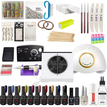 Стартовий набір для манікюру "Complete Start 2" з UV/LED лампою 5PS, 48 Вт та фрезером Nail Master DM-211 (тип 1965), 65 Вт, 45 000 об/хв та витяжка, 120 Вт