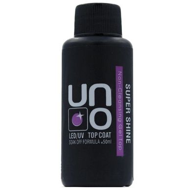 Топ без липкого шару для ногтей, для гель-лака UNO Super Shine no cleanse, 50ml (топовое покрытие)