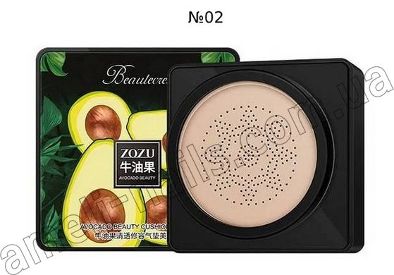 Тональный крем-кушон для лица со спонжем (тональное средство) Zozu Avocado Beauty Cream Cushion, 20 г №2