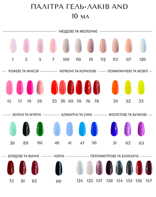 Гель-лак для ногтей, для маникюра AND Professional,1 0 мл
