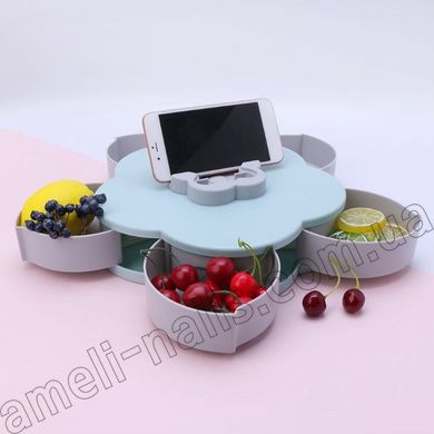 Тарілка - органайзер для закусок з підставкою для телефону